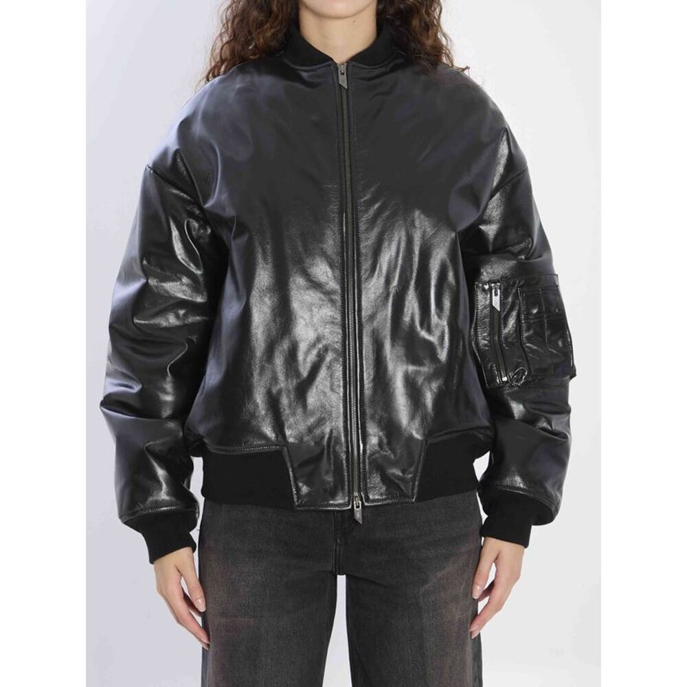 Salvatore Santoro Women Leather Bomber Jacket